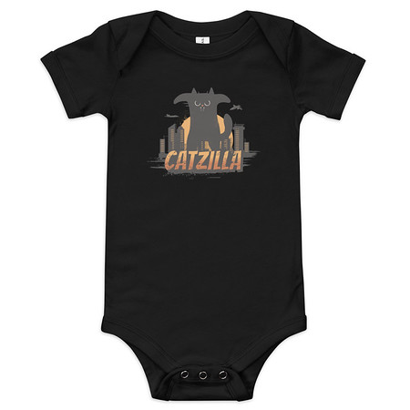 [ID: 308-G350] Catzilla - Funny Comic Animal Baby Short Sleeve One Piece