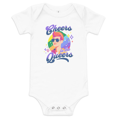 [ID: 308-G362] Cheers to the Queers Baby Short Sleeve One Piece