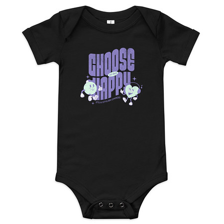 [ID: 308-G369] Choose Happy (2) Baby Short Sleeve One Piece
