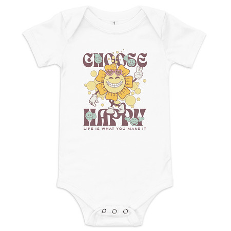 [ID: 308-G371] Choose Happy Baby Short Sleeve One Piece