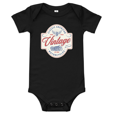 [ID: 308-G379] Classic American Motorcyles - Vintage Baby Short Sleeve One Piece