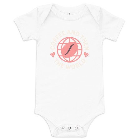 [ID: 308-G393] Coffee and Then The World - Earth Baby Short Sleeve One Piece