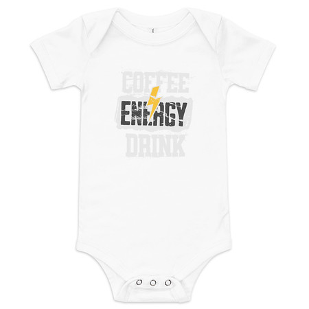 [ID: 308-G400] Coffee Energy Drink - Grunge Bolt Baby Short Sleeve One Piece