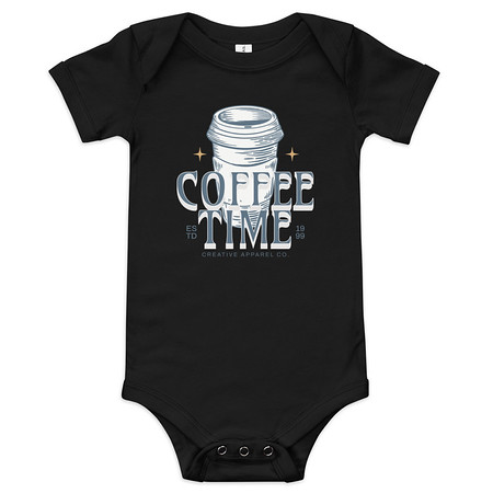 [ID: 308-G404] Coffee Time Baby Short Sleeve One Piece