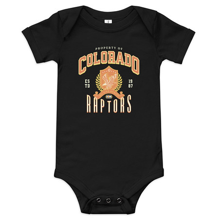 [ID: 308-G407] Colorado Raptors - Rugby Sports Team Baby Short Sleeve One Piece