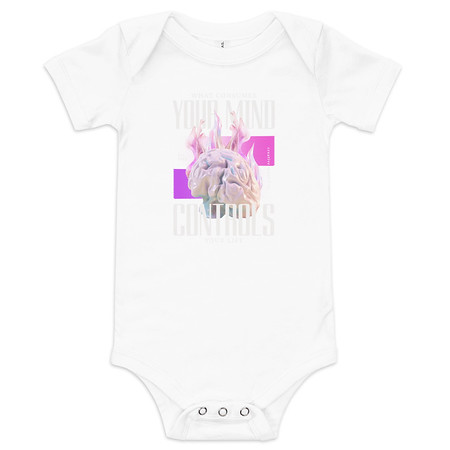 [ID: 308-G414] Control your Mind Baby Short Sleeve One Piece