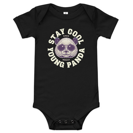 [ID: 308-G416] Cool Panda with Sunglasses -  Baby Short Sleeve One Piece