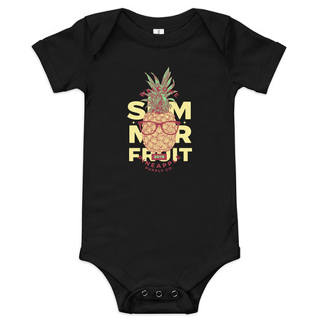 [ID: 308-G417] Cool Pineapple - Tropical Fruit Baby Short Sleeve One Piece