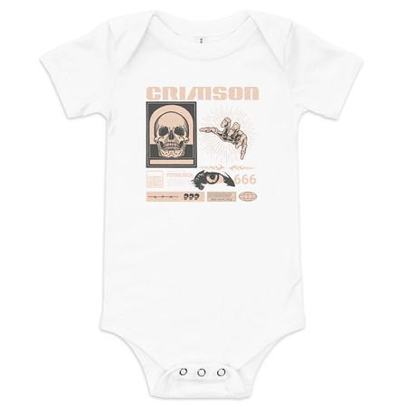 [ID: 308-G438] Crimson Baby Short Sleeve One Piece