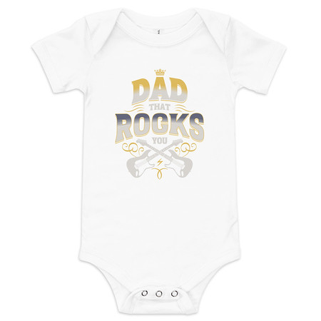 [ID: 308-G460] Dad That Rocks You - Electric Guitar Baby Short Sleeve One Piece