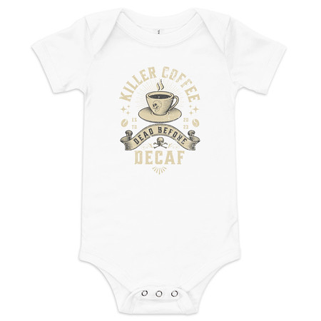 [ID: 308-G471] DEAD BEFORE DECAF Baby Short Sleeve One Piece