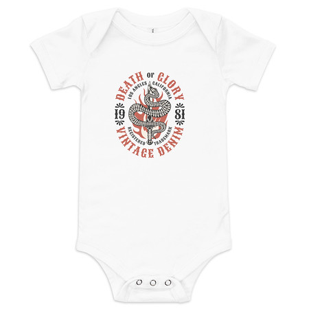 [ID: 308-G480] Death or Glory - Sword Snake Baby Short Sleeve One Piece