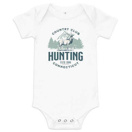 [ID: 308-G483] Deer Hunting Country Club  Baby Short Sleeve One Piece