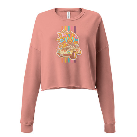 [ID: 316-G10] 60s flower power Women's Cropped Sweatshirt