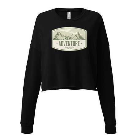 [ID: 316-G32] Adventure Supplies - Mountain Women's Cropped Sweatshirt