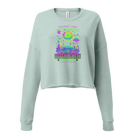 [ID: 316-G38] Alien Invasion Women's Cropped Sweatshirt