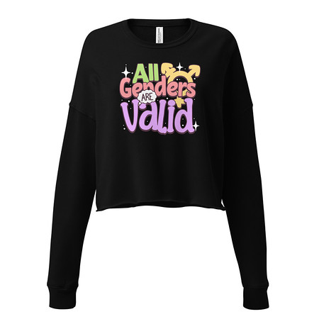 [ID: 316-G45] All Genders are Valid Women's Cropped Sweatshirt