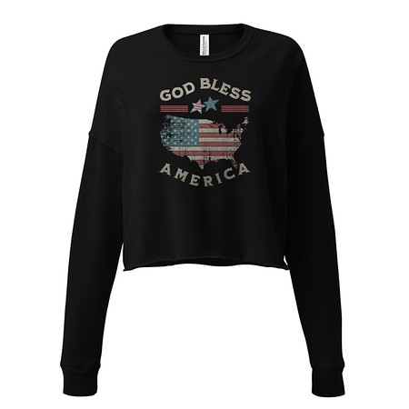 [ID: 316-G60] America - Land Of The Free Women's Cropped Sweatshirt
