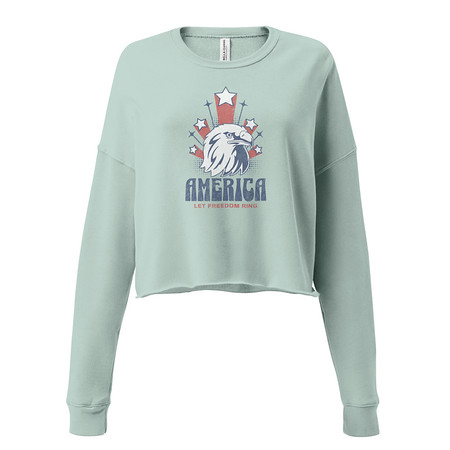 [ID: 316-G63] America Women's Cropped Sweatshirt