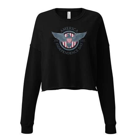 [ID: 316-G67] American Eagle Badge Women's Cropped Sweatshirt