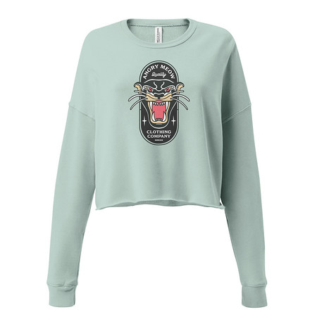[ID: 316-G84] Angry Meow Clothing Company - Panther Women's Cropped Sweatshirt