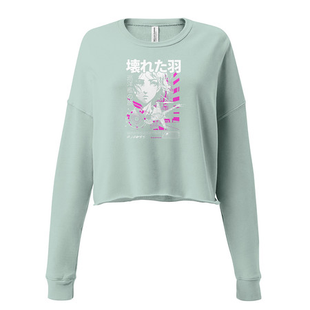 [ID: 316-G87] Anime Broken Wings - Neon Japanese Style Women's Cropped Sweatshirt