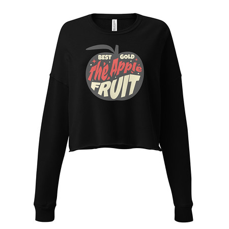 [ID: 316-G97] Apple Fruit - Typographic Lettering Women's Cropped Sweatshirt