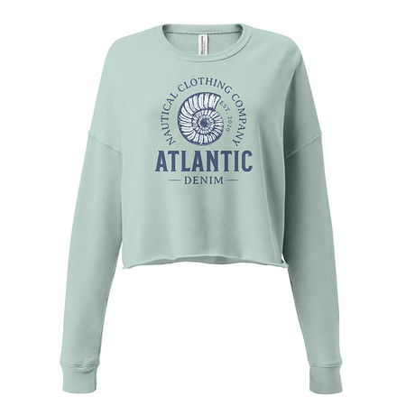 [ID: 316-G113] Atlantic Denim - Nautical Women's Cropped Sweatshirt