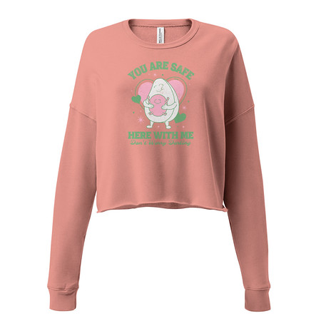 [ID: 316-G118] Avo Love - Typographic Cartoon Streetwear Women's Cropped Sweatshirt