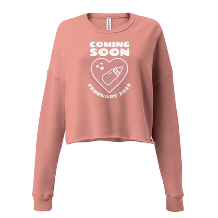 [ID: 316-G121] Baby Announcement - Feeding Bottle Women's Cropped Sweatshirt