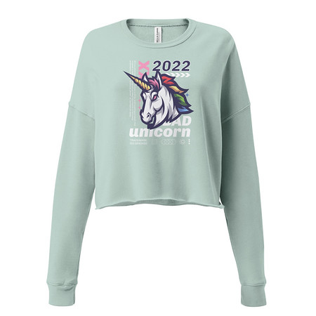 [ID: 316-G128] Bad Unicorn - Horse Women's Cropped Sweatshirt
