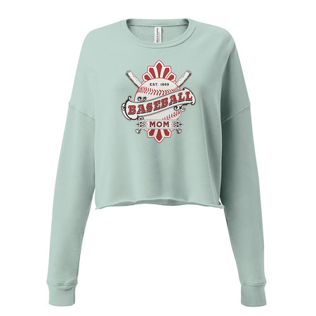 [ID: 316-G144] Baseball Mom Women's Cropped Sweatshirt