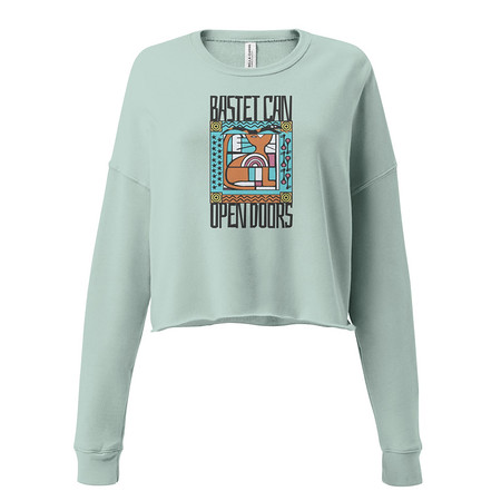 [ID: 316-G150] Bastet can Open Doors Women's Cropped Sweatshirt