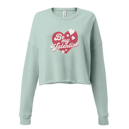 [ID: 316-G158] Be my Valentine - Love Heart Women's Cropped Sweatshirt