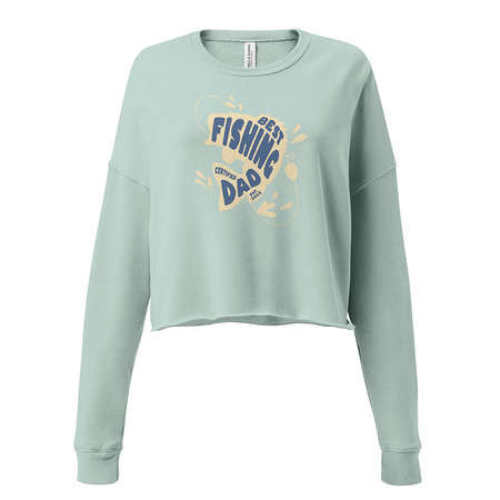[ID: 316-G187] Best Fishing Dad - Typography Women's Cropped Sweatshirt