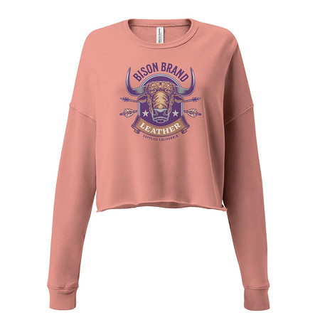 [ID: 316-G211] Bison Brand Leather - Animal Women's Cropped Sweatshirt