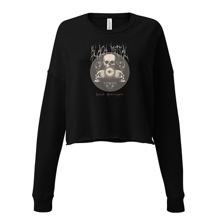 [ID: 316-G228] Black Metal - Hardcore skull theme design Women's Cropped Sweatshirt