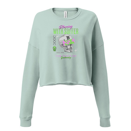 [ID: 316-G235] Blessing With Suffer Women's Cropped Sweatshirt
