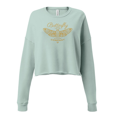 [ID: 316-G240] Blue Butterfly - Minimal Women's Cropped Sweatshirt