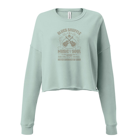 [ID: 316-G243] Blues Music from the Soul - Guitar Women's Cropped Sweatshirt