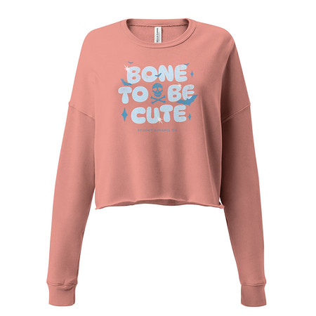 [ID: 316-G250] Bone To Be Cute - Halloween Women's Cropped Sweatshirt