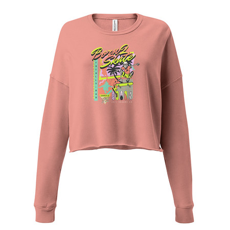 [ID: 316-G256] Born 2 Skate - Retro Skeleton Women's Cropped Sweatshirt
