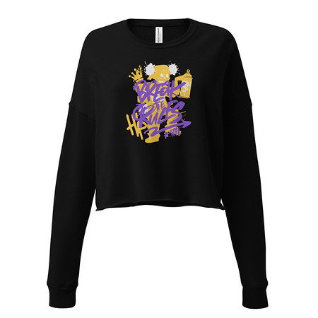 [ID: 316-G282] Break the Rules Graffiti - Spray Paint Women's Cropped Sweatshirt
