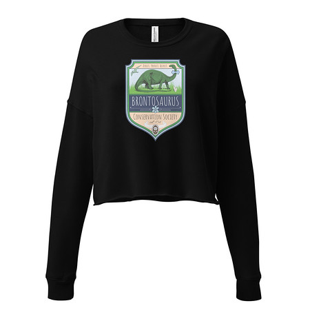[ID: 316-G288] Brontosaurus Conservation Society Women's Cropped Sweatshirt