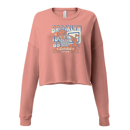 [ID: 316-G290] Brooklyn Basketball Team - Athletic Sports Women's Cropped Sweatshirt