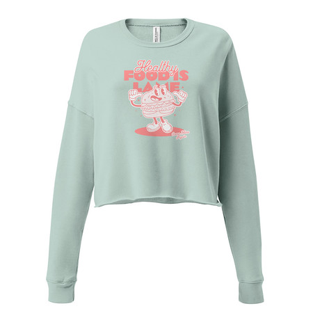 [ID: 316-G296] Burger Mascot Women's Cropped Sweatshirt