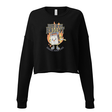 [ID: 316-G297] Burn Bright Women's Cropped Sweatshirt