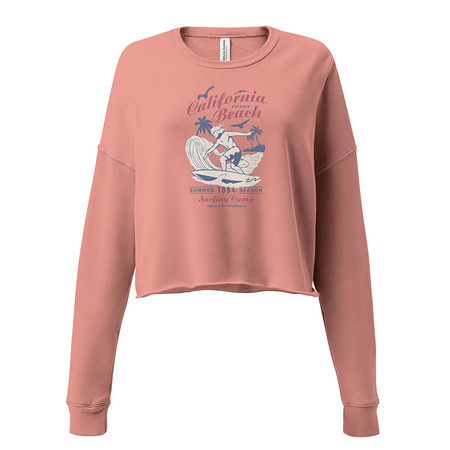 [ID: 316-G313] California Beach Surfing Women's Cropped Sweatshirt