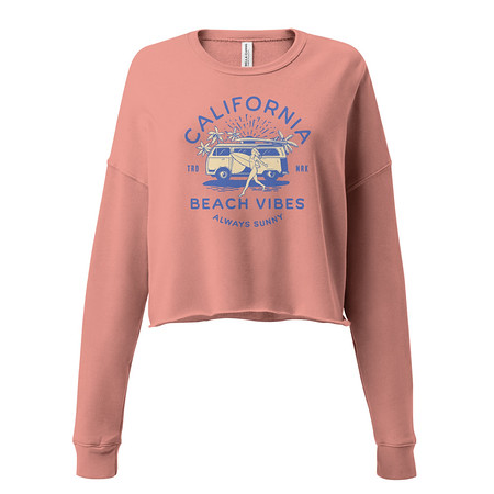 [ID: 316-G314] California Beach Vibes - Retro Camper Van Women's Cropped Sweatshirt