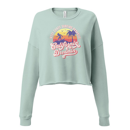 [ID: 316-G316] California Dreamin - Beach & Surf Women's Cropped Sweatshirt